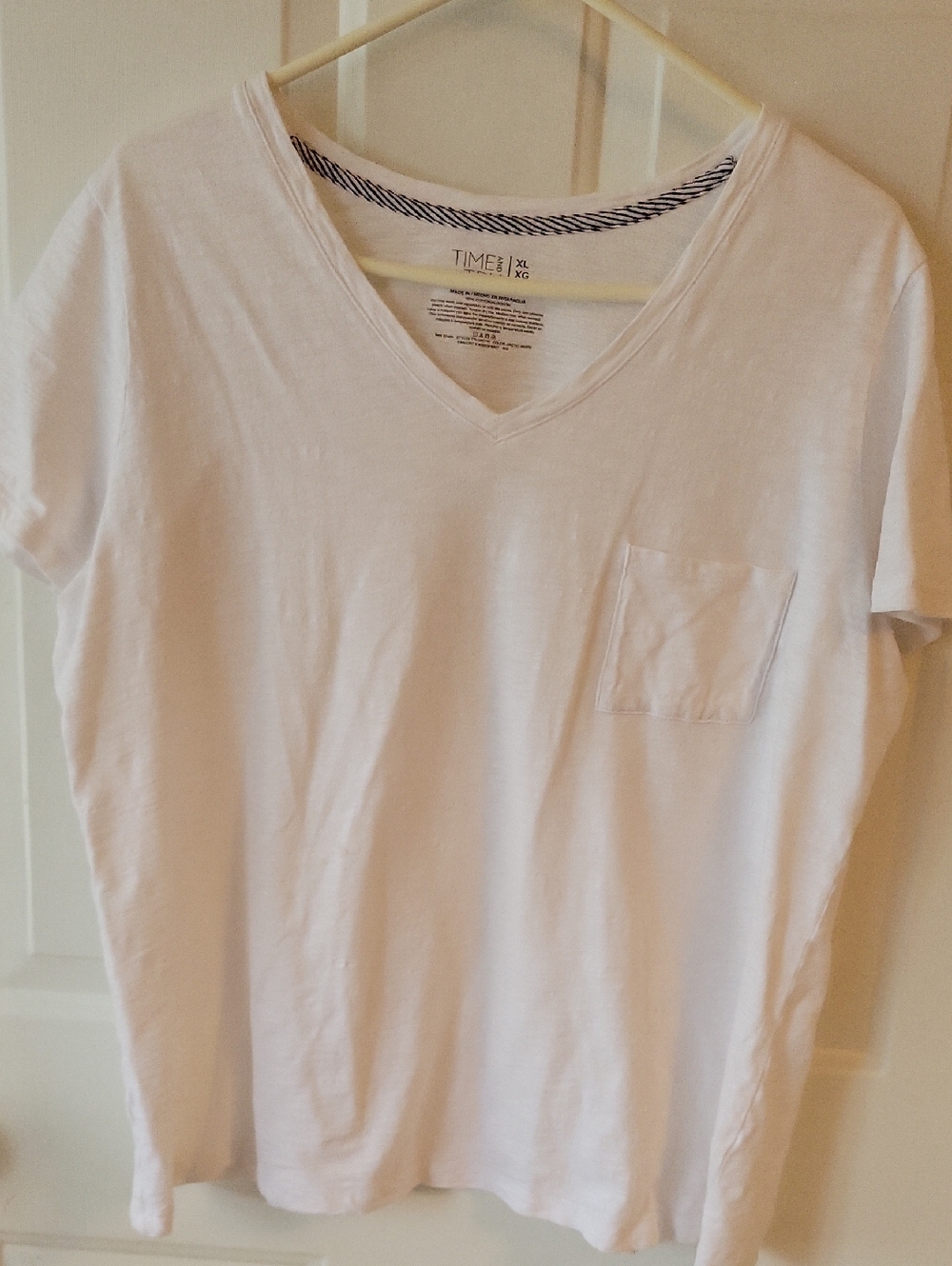 Time and Tru Arctic White V-Neck Tee